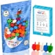 thumbnail image 1 of The Dreidel Company Hanukkah Dreidels, paquete a granel de 100 dreidels de Janucá de plástico multicolor con transliteración en inglés, incluye 3 tarjetas de instrucciones de juego de Dreidel, 1 of 5