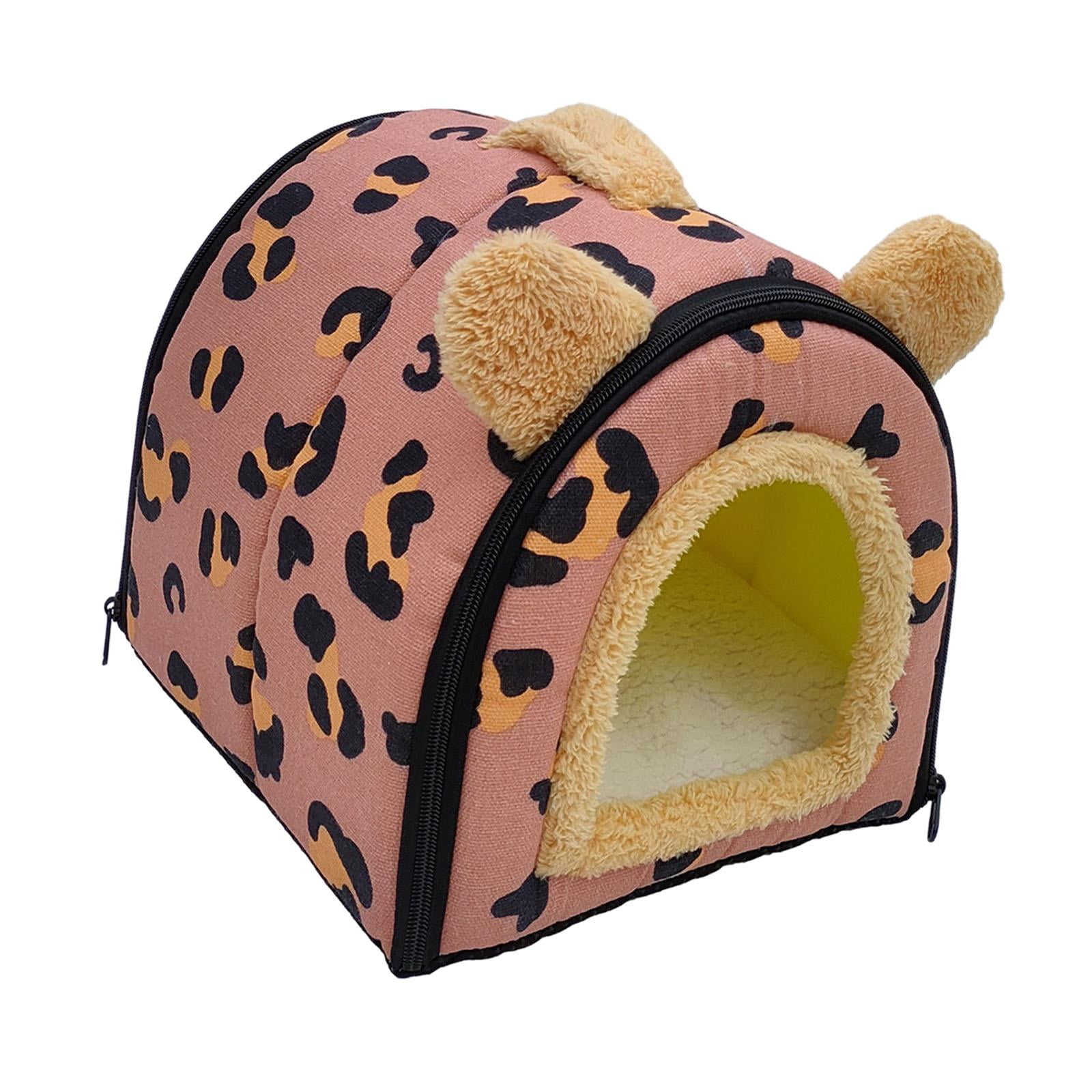 Magideal - Cama Plegable 2 En 1 Para Mascotas, Cama Cálida Para Perros Pequeños Y Cachorros Con Asa Portátil, Diseño De Cremallera Con Cojín Lavable Extraíble , Rojo 26x26x26cm