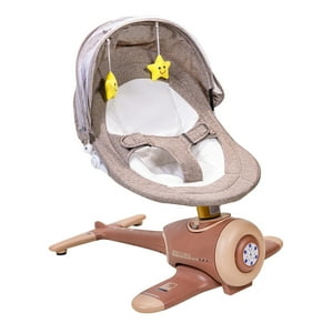 Mundo Online - Silla Mecedora Electrica Bebe Avioncito Safebaby Bluetooth Marrón