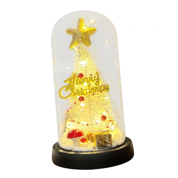 Cúpula Navideña Con Adornos De Luz Nocturna LED Para Mesa, Fiesta, Sala De Estar, árbol Blanco Y Regalos