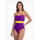 thumbnail image 1 of Traje de baño mujer natación con franja amarillo Talla S, 1 of 3