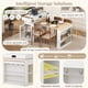 thumbnail image 4 of Mesa de comedor extensible TREXM con mesa plegable, mesa de bar con cajones y toma de corriente, isla de cocina con ruedas y ganchos, aparador para cocina, 4 of 6