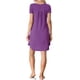 thumbnail image 3 of INSPIRE CHIC Vestido de Dormir para Mujer con Cuello en V, Manga Corta, Abertura Lateral y Ribete en Contraste para Primavera Verano S Púrpura Oscuro, 3 of 6