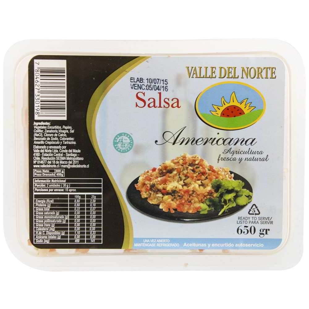 Salsa Americana Pote 650 g Valle del Norte