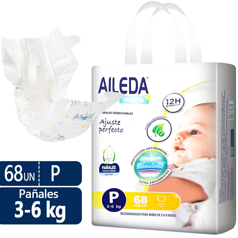 Aileda Pañales Infantiles Desechables Talla P Sin Género 68u