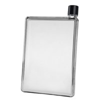 Magideal - Botella De Agua Plana Hervidor Transparente Resistente A Fugas Reutilizable Portátil Fácil De Llenar Botella De Bebida Taza De Agua Para Fitness Cicli 350Ml