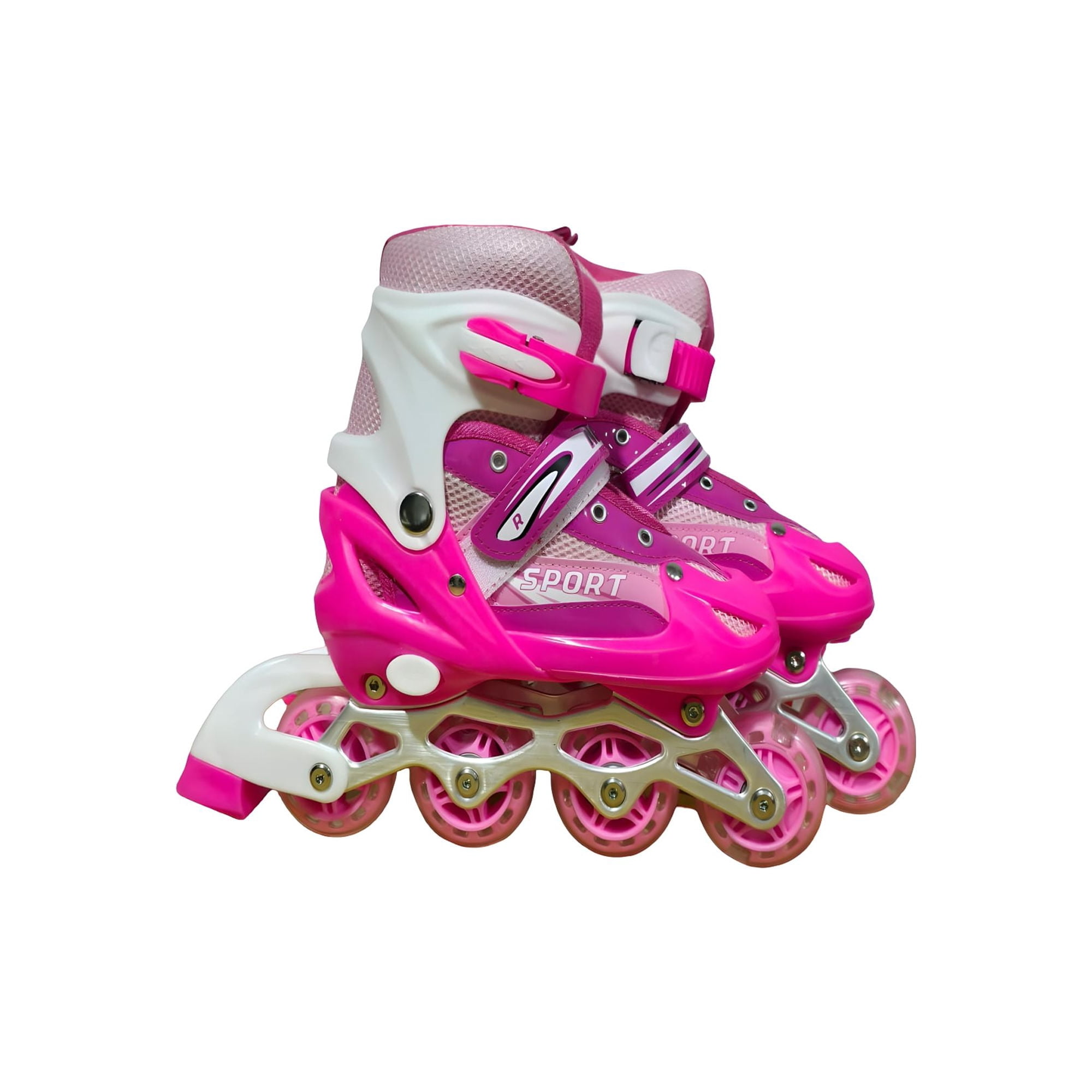 Genérico - Patin Lineal Con Luces Y Kit Talla M 35 38 Rosado