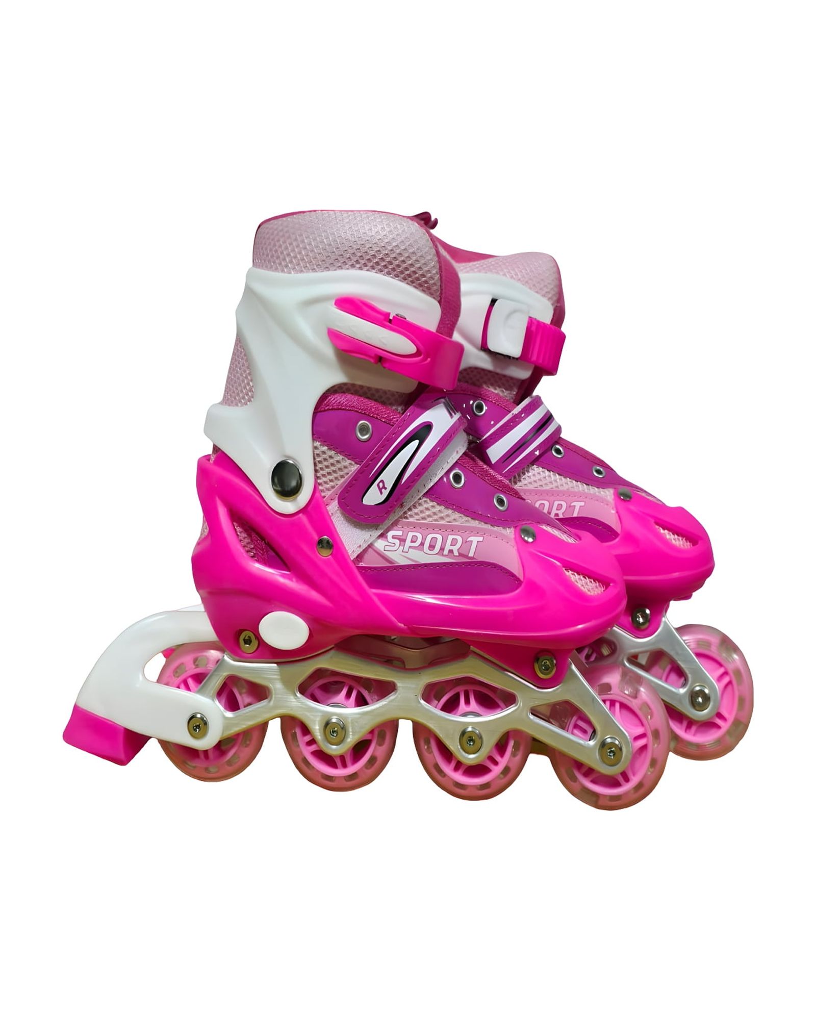 Genérico - Patin Lineal Con Luces Y Kit Talla M 35 38 Rosado
