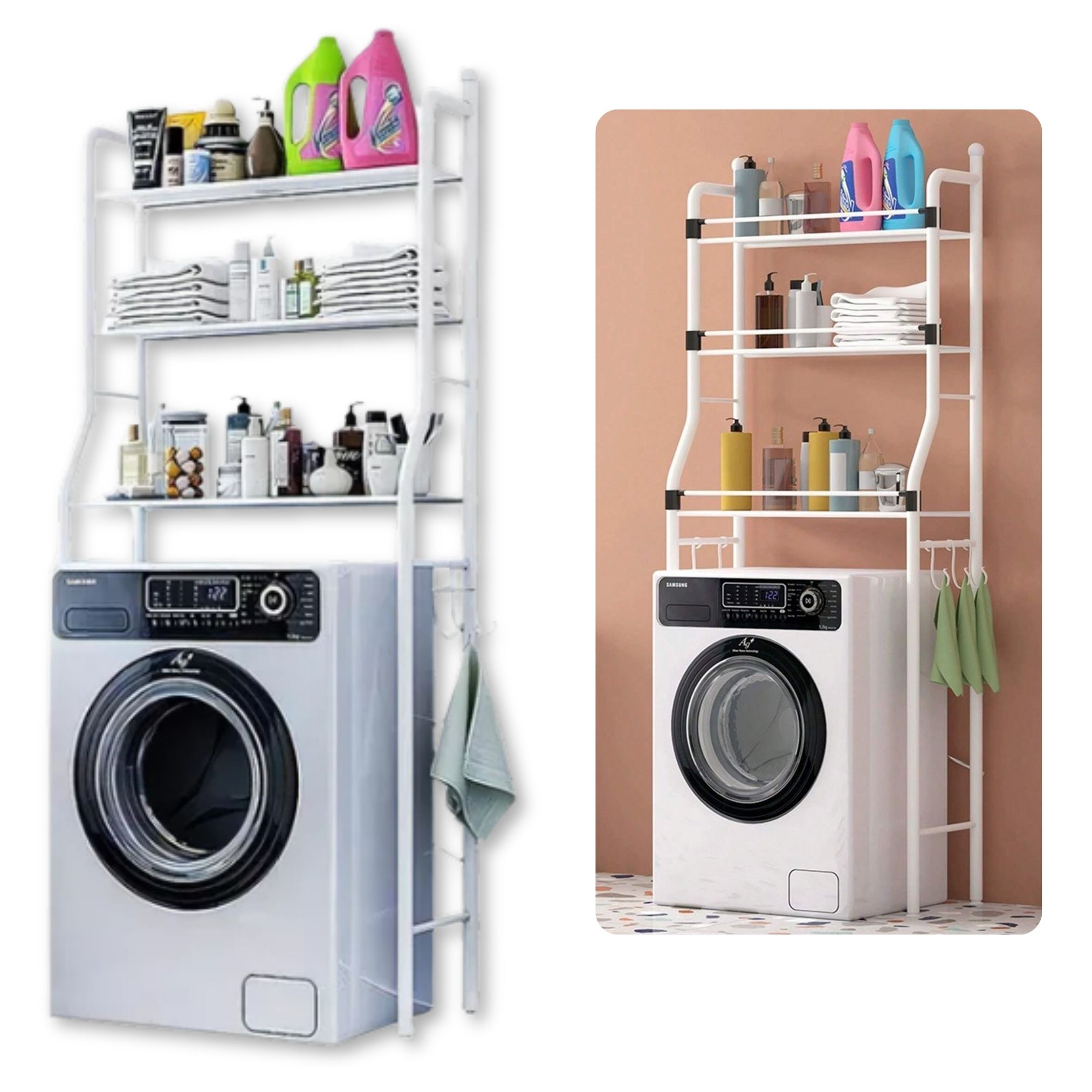 Line - Organizador Estante De Lavadora Metalico Rack 3 Niveles