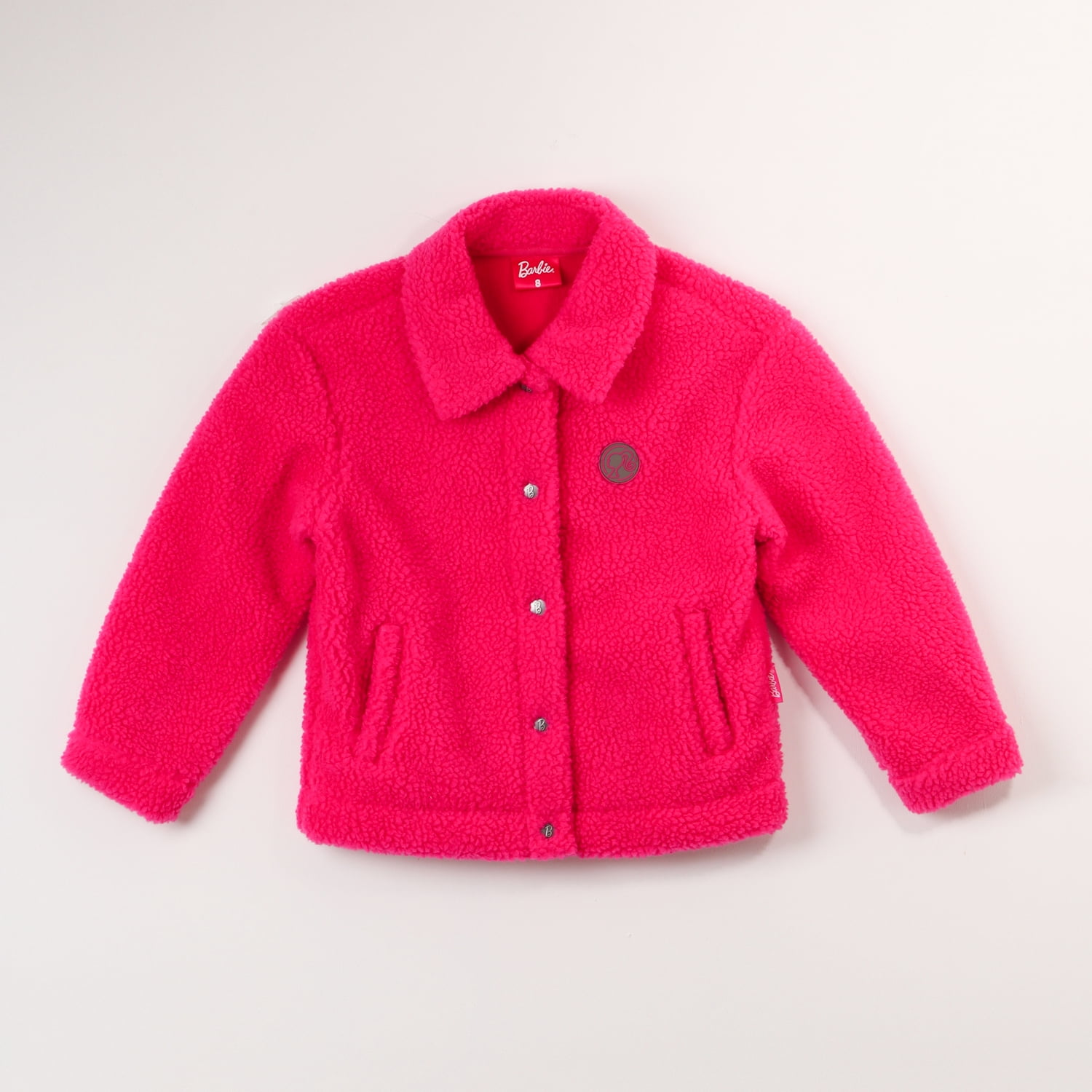 Chaqueta Polar Barbie Peluche Rosado Fucsia - Niñas 4-8 Años