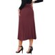 thumbnail image 3 of INSPIRE CHIC Faldas plisadas para mujer con cintura alta elástica, línea A, tejido de punto acanalado, falda midi de suéter para otoño e invierno, talla S, rojo vino, 3 of 6
