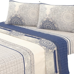 Mallorca - Juego De Sábanas T144 King Delhi Azul