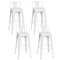 Moboi - Pack 4 Taburetes Tolix Clásico Blanco 66Cm