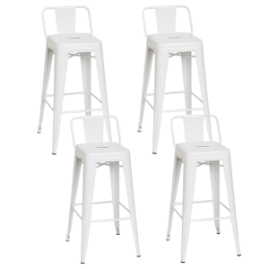 Moboi - Pack 4 Taburetes Tolix Clásico Blanco 66Cm