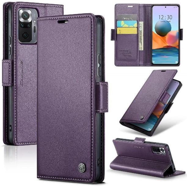 CaseMe tipo cartera Xiaomi Redmi Note 10 Pro 4G con cierre magnético, RFID, tarjetero, soporte, carga inalámbrica
