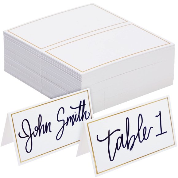 Tarjetas de mesa para bodas, paquete de 100 unidades, doradas