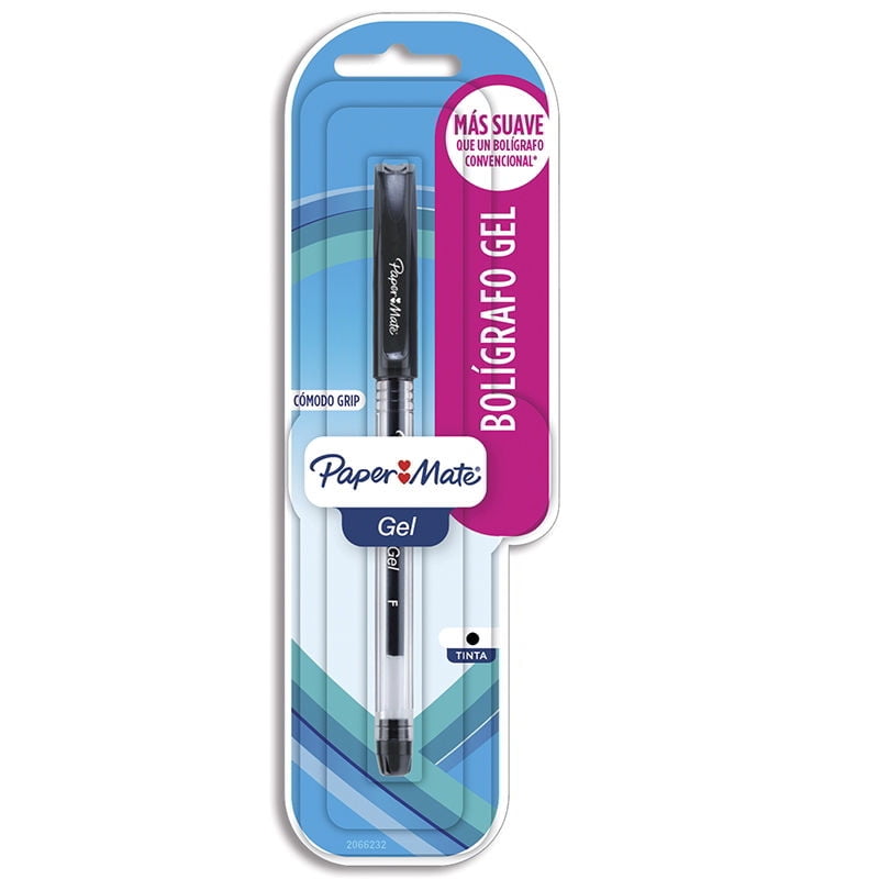 Bolígrafo Gel Punta Fina Color Negro 1 Un Paper Mate