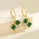 thumbnail image 2 of St Patrick's Day Green Gems Four Leaf Clover Drop Earrings 18K Gold Plated Good Luck Ornament For Women Girls Gift 1Pair, 2 of 4