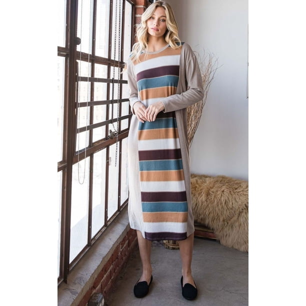 Vestido De Rayas Con Bloques De Color