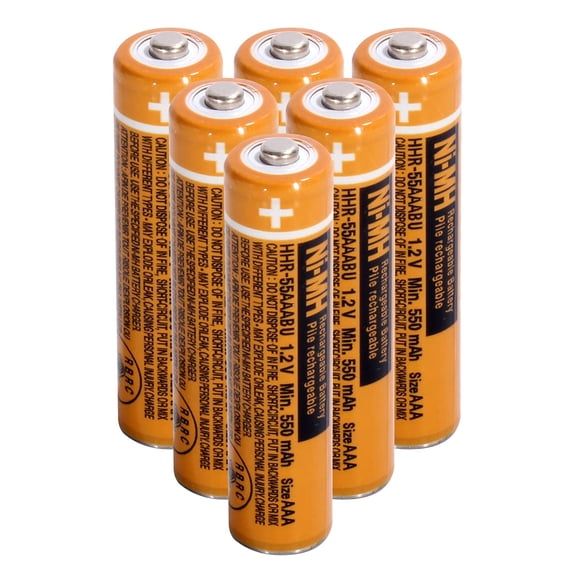 Baterías recargables AAA NiMH pingju 1.2 V 550 mAh, paquete de 6