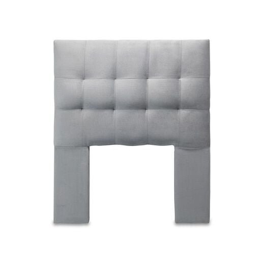 Respaldo De Cama 1.5 Plazas Manarola Felpa Gris