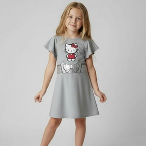 Vestido Niña Hello Kitty Gris 3