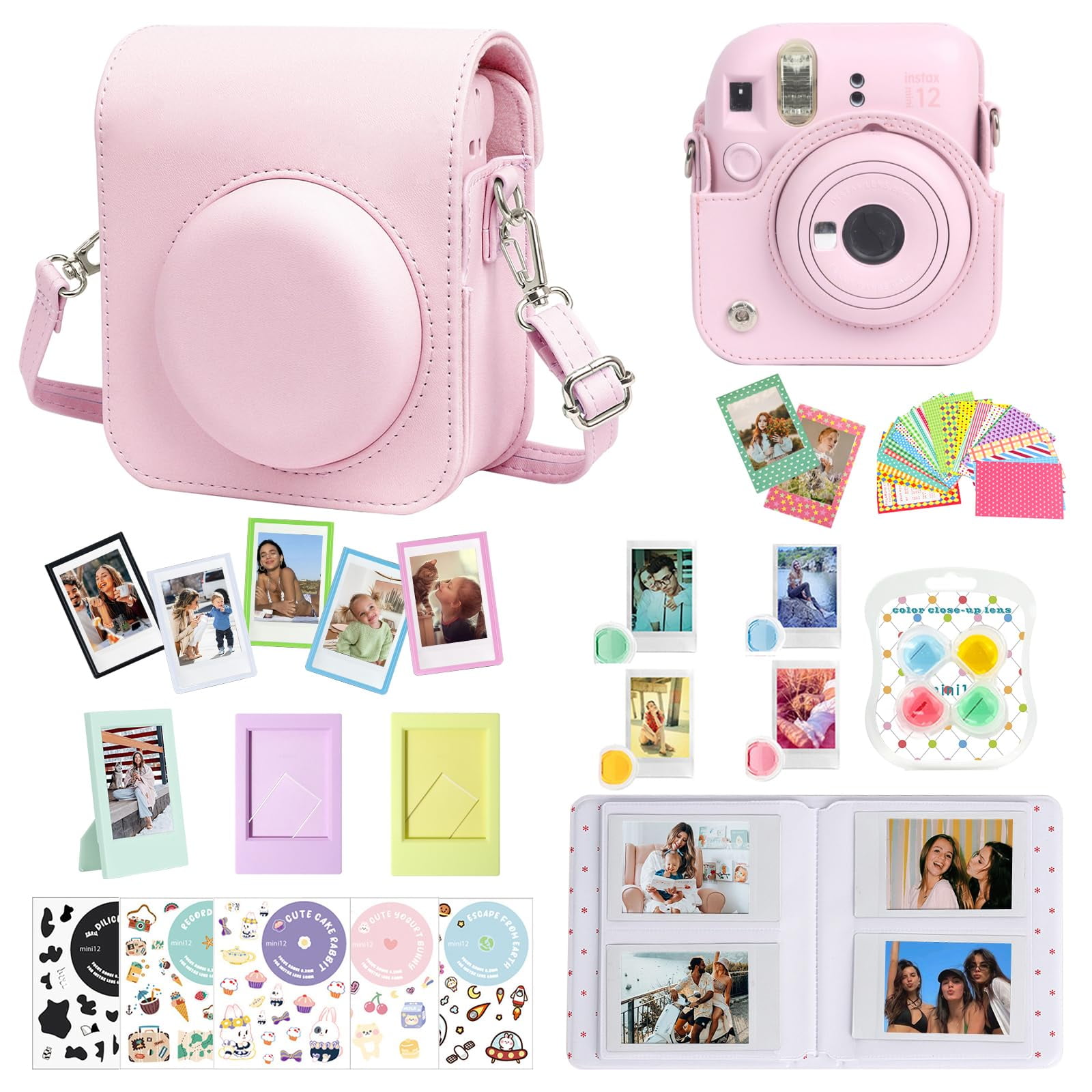 Paquete De Accesorios Caiyoule Para Fujifilm Instax Mini 12 Pink