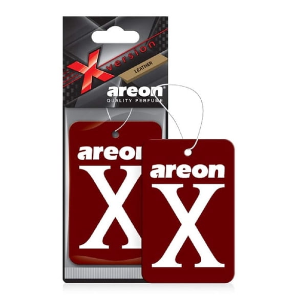 AREON X XV07 Ambientador colgante para auto, aroma a cuero, paquete de 12
