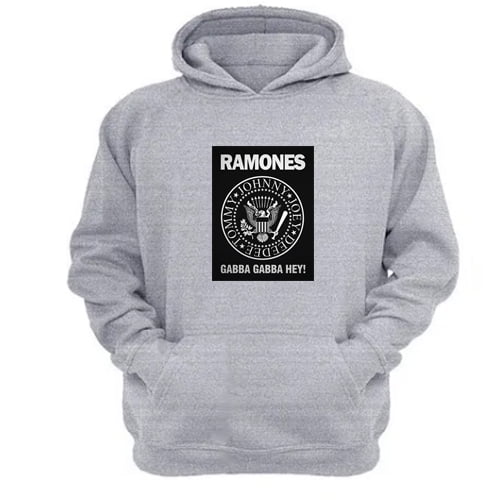 Polerón Canguro Ramones Gris Claro Talla M Unisex