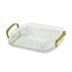 thumbnail image 1 of Bandeja De Servicio Con Asas Doradas Bandeja De Cosméticos Decorativa Para Comidas, Refrigerios Transparente, 1 of 5