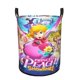 thumbnail image 1 of Princesa Peach Cesta de lavandería de gran capacidad redonda con asa, bolsa para ropa sucia plegable, almacenamiento para dormitorio, baño y lavadero 44x35 cm, 1 of 6