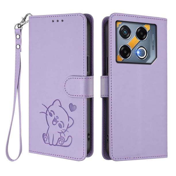 Funda Volteable tipo Billetera con Correa para Infinix GT 20 Pro 5G, Lila Claro