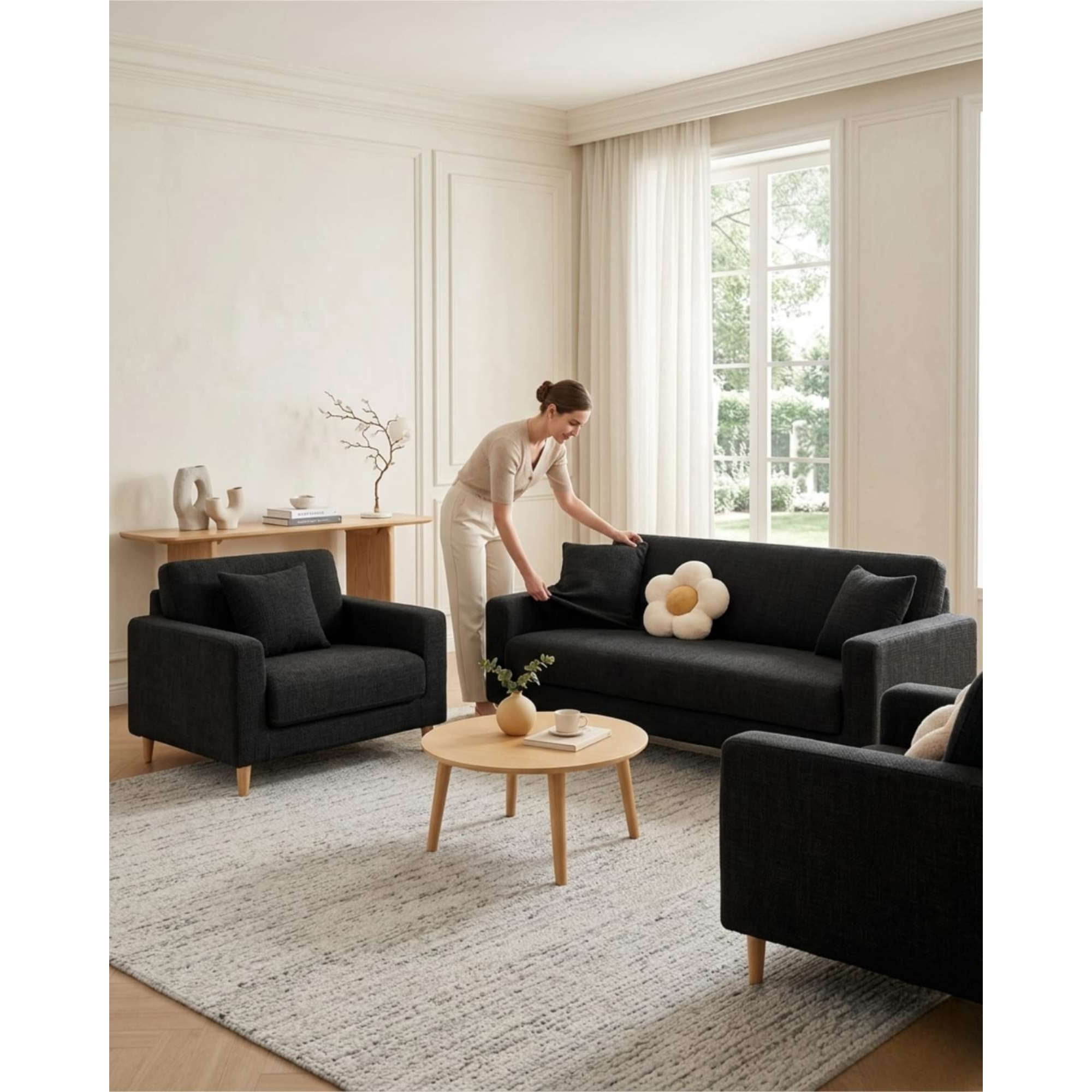 Myl Todo Hogar - Set Cubre Sillón 3+1+1 Protector De Tela Reforzada - Lavable Y Resistente