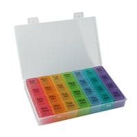 Magideal - Caja De Pastillas Portátil De Organizador 4 Veces Caja De Pastillas Grande Contenedor De Pastillas Para Pastillas Suplementos De Aceite Vistoso