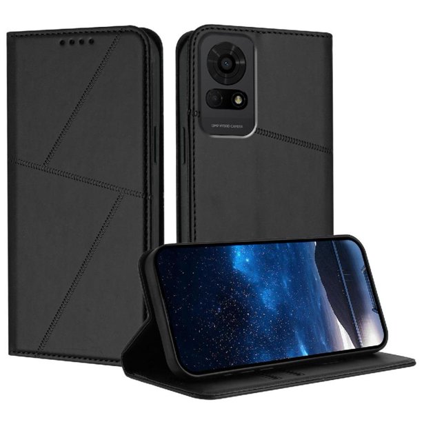 Funda Cartera Magnética para TCL 50 LE Protección Antichoque con Ranuras Negro