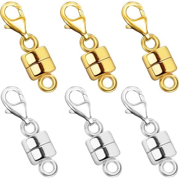 Cierre magnético para collar con broche de langosta, dorado 18K y plateado