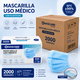 thumbnail image 1 of Mascarilla Médica 3 Pliegues Celeste Caja Master 2000 Un Nascare 40 Cajas X50, 1 of 3