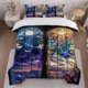 thumbnail image 1 of 3pcs Stained Glass Window Theme Bedding Set Duvet Cover and Pillowcase Set, 1 of 5