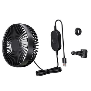 Magideal - Ventilador Usb Para Coche, Con Circulación De Aire, Giratorio, Compacto, 3 Velocidades, Ajustable, 12 V/24 V, Para Autocaravana, Casa, Sedán, Vehículo Negro