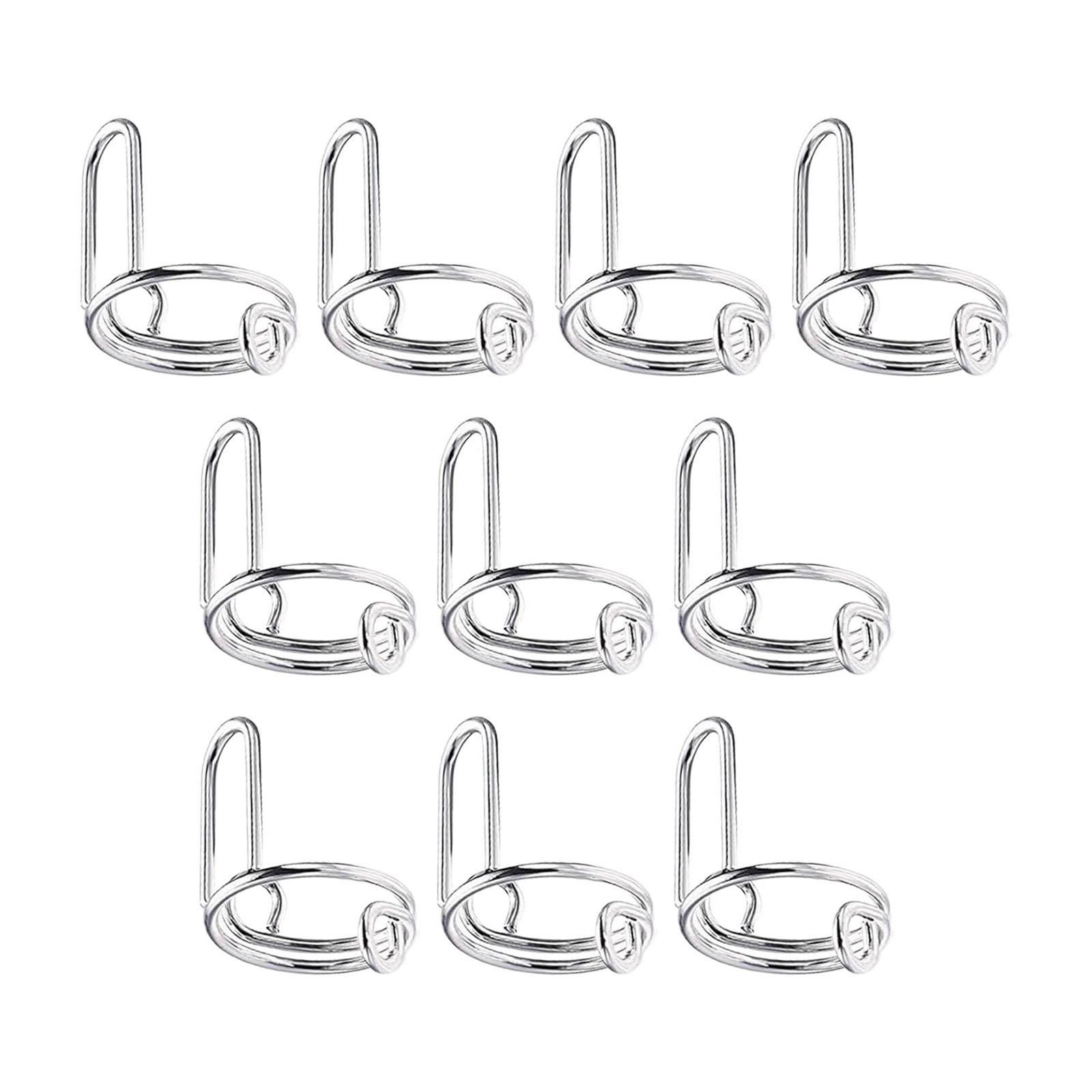 Magideal - 10 Anillos Para Uñas, Juego De Anillos Para Uñas Halal, Extraíbles Para Presionar Sobre Las Uñas, Decoración De Uñas, Regalo Para Mujer, Niña De Metal Plata