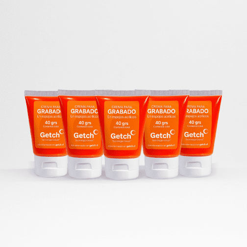 Getch - Pack 5 Cremas Para El Grabado De Patente En Espejos Acrílicos