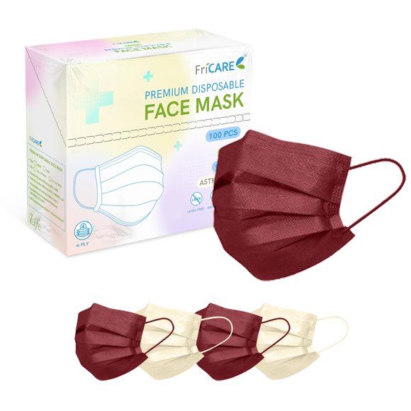 Máscaras faciales FriCare desechables de 4 capas ASTM nivel 3, paquete de 100