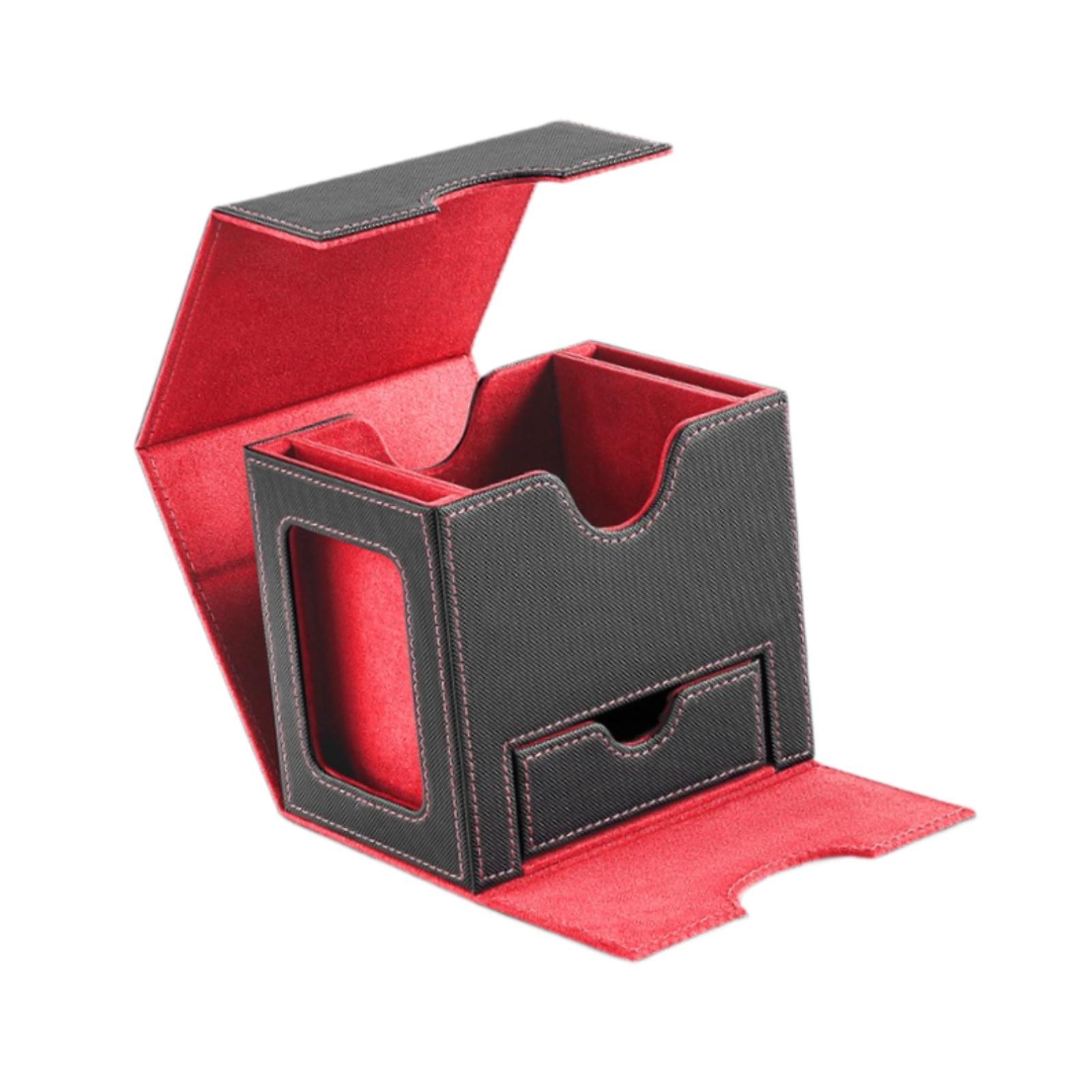 Ioensy - Caja Resistente Para Barajas De Cartas Coleccionables, Cartas Deportivas, Color Rojo