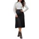 thumbnail image 2 of INSPIRE CHIC Falda de Suéter de Maternidad para Mujeres Sobre el Vientre Tejido Midi Embarazo Faldas Plisadas Pequeña Negra, 2 of 6