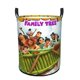 thumbnail image 1 of El Árbol Genealógico de los Croods Cesta de lavandería de gran capacidad redonda con asa, bolsa para ropa sucia plegable, almacenamiento para dormitorio, baño y lavadero 44x35 cm, 1 of 6