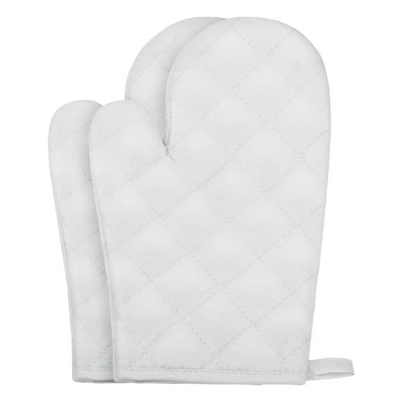 Guantes de Horno Suaves, Guantes de Cocina Resistentes al Calor, Forro de Algodón Grueso, Agarre para Hornear, Asar a la Parrilla, Juego de Manoplas de Cocina de 2 Plata 10.6x6.7 pulgadas