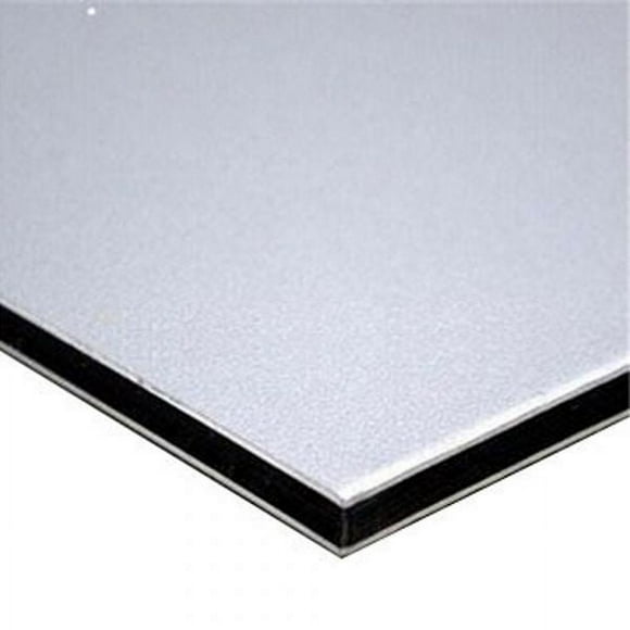 Plancha Aluminio Compuesto Silver Pe 4mm 0.18 1.22X2.44 mts