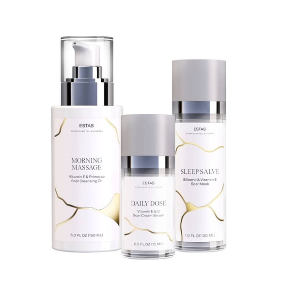 Crema para cicatrices ESTAS Beauty – Kit de 3 productos (150 ml)