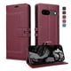 thumbnail image 1 of Premium Wallet Case for Google Pixel 8A with Card Slots & Kickstand, Flip Cover Red, 1 of 6
