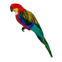 Magideal - 2 Piezas Loro Artificial Ornamento Ave Realista Figura Animal Vivid Imitación Decoración Con Plumas Para Enseñanza Fotografía Jardín Hogar Oficina